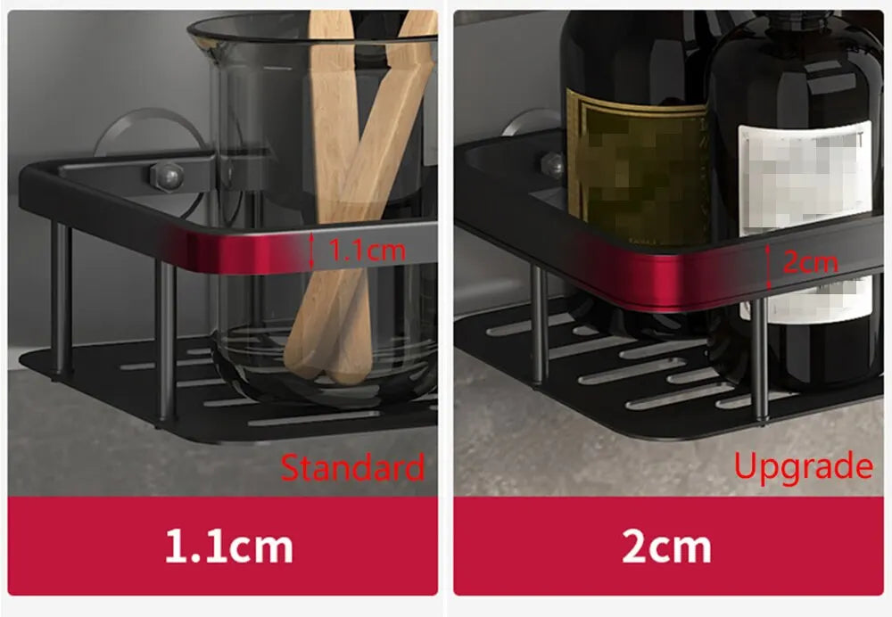 Étagère de salle de bain résistante aux chocs, support mural de rangement de shampoing pour support de cuisine, carré en aluminium, organisateur de bain, accessoires