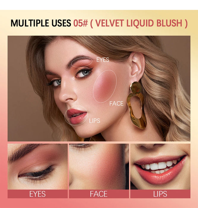 Matte Liquid Blush Velvet Rouge Orange Peach Face Color Lasting Beauty Natural Cheek Color Cream Rouge Makeup 7,5 ml