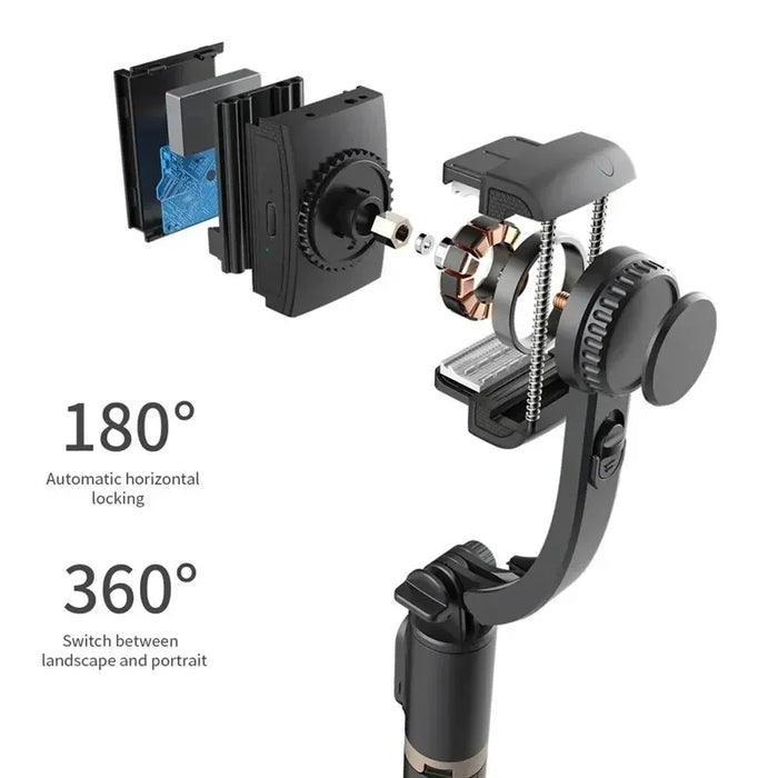 Q08 Gimbal-Stabilisator für Mobiltelefone – Bluetooth-Selfie-Stick-Stativ für vertikale Live-Videoaufnahmen