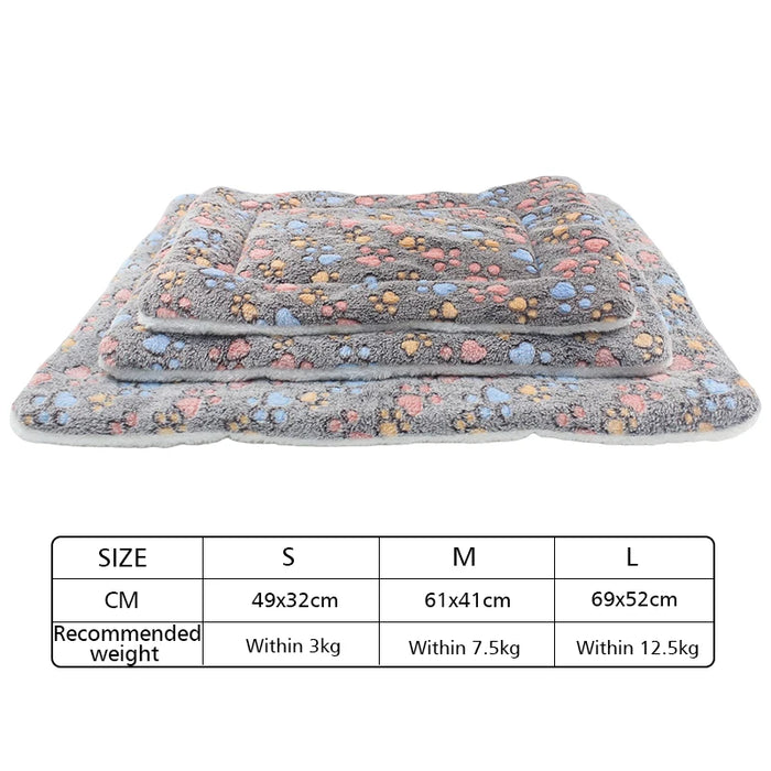 Tapis de lit en flanelle épaisse pour chien, tapis de couchage doux pour chiens et chats, couverture chauffante pour l'hiver