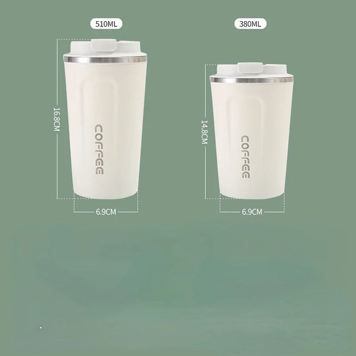 Tasse thermos en acier inoxydable 380/510 ml – Récipient étanche parfait pour le café et le thé en déplacement