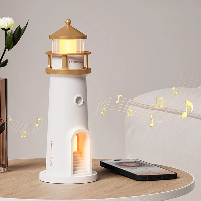 Veilleuses phare au clair de lune avec capteur de mouvement et musique Bluetooth pour cadeaux de Noël et d'anniversaire