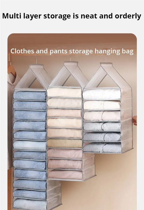 Hanging Closet Organizer - Versatile Storage Solution for Clothes, Shoes, and Accessories