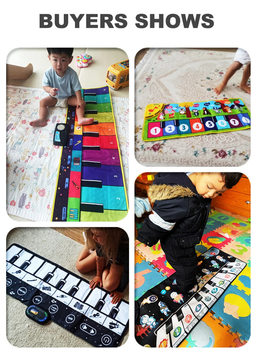 Coolplay Tapete musical para niños de 110x36 cm - Teclado de piso con tapete de baile y 8 sonidos de animales - Juguete educativo para niños pequeños