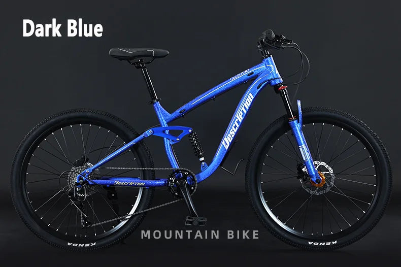 Bicicleta de Montaña con Respaldo Suave, Amortiguador Doble, Horquilla Bloqueable, Freno de Disco de Aceite, Bicicleta MTB de Velocidad Variable para Adultos, 27,5"