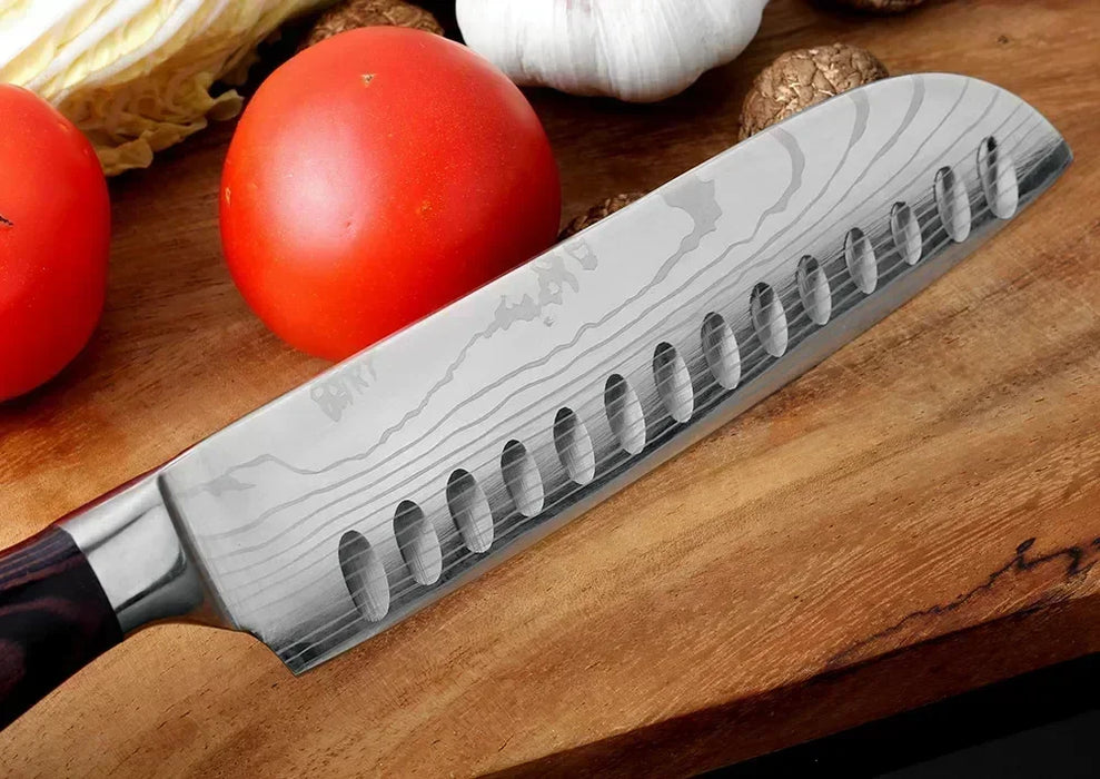 Professionelle Damast-Kochmesser, japanisches Santoku, Fleischmesser, Edelstahl-Knochenmesser und Metzgermesser