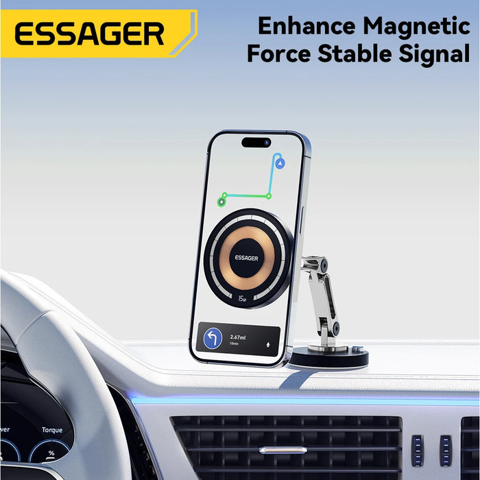 Essager-cargador inalámbrico magnético para teléfono de coche, soporte de carga rápida de 15W, soporte de montaje fácil para Magsafe iPhone 15 14 13 Pro Max