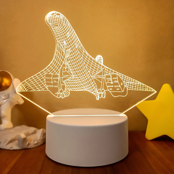 3D Bulldozer and Excavator Night Lamp - LED Lighting for Kids Room, Decorative Gift for Children