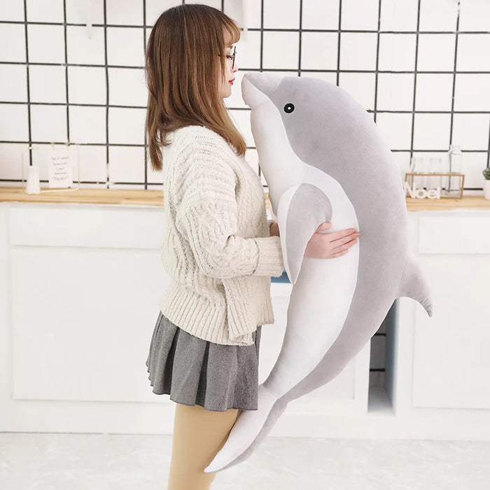 Almohada de felpa con delfines Kawaii, juguete de peluche suave para niños, regalo perfecto y almohada para dormir de 30/50CM