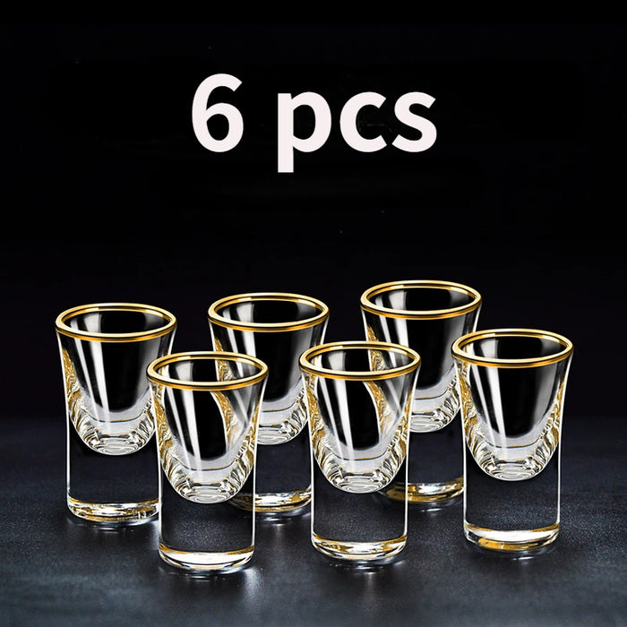 Lot de 6 verres à shot exclusifs avec détails dorés – Verres à vin élégants pour les occasions festives.