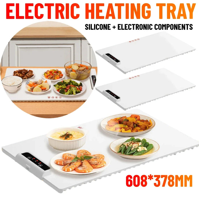 Calentador de alimentos plegable de 240 W con temperatura ajustable - Bandeja calentadora eléctrica de silicona para el hogar, buffets y restaurantes