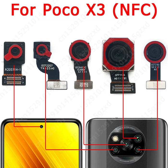 Caméra arrière et avant pour Xiaomi Mi Poco X3 Pro NFC - Pièces du module Selfie et Flex arrière