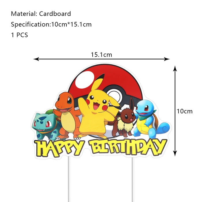 Essentiels de fête d'anniversaire sur le thème de Pikachu – Kit de ballons Lightning Pikachu, vaisselle, bannières et toile de fond pour fête d'enfants