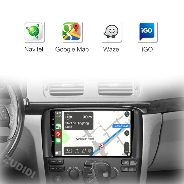 Autoradio für VOLVO S80 1998–2006, 2Din Android Multimedia mit Octa Core, DVD-GPS-Navigation, QLED-Bildschirm und Carplay