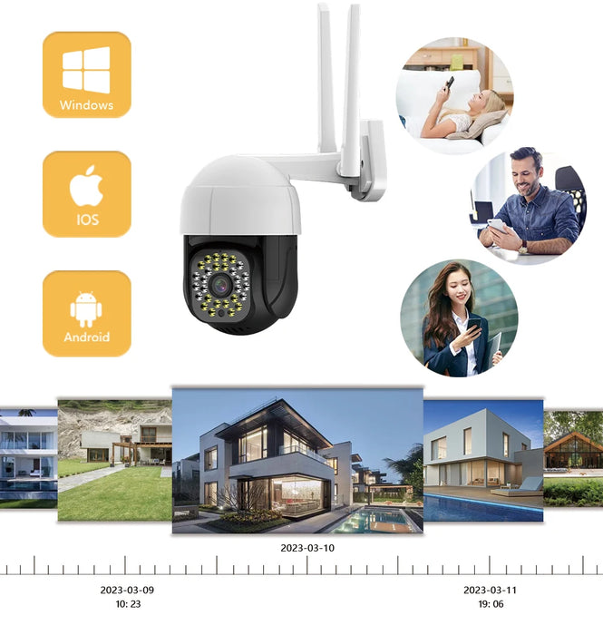 Cámara IP de seguimiento automático 4K para exteriores, minicámara CCTV de visión nocturna de 5MP, domo de velocidad, 8MP, WIFI, 1080P, vigilancia de seguridad para el hogar