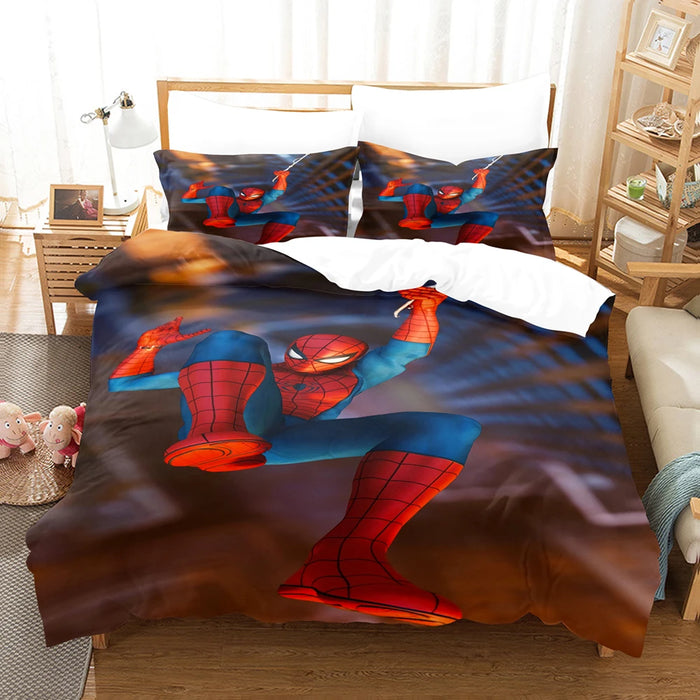 Spiderman-Bettwäsche-Set mit Bettdecke – universelles Design für Kinder und Erwachsene, modernes bedrucktes Doppelbett, einschließlich King-Size-Bett