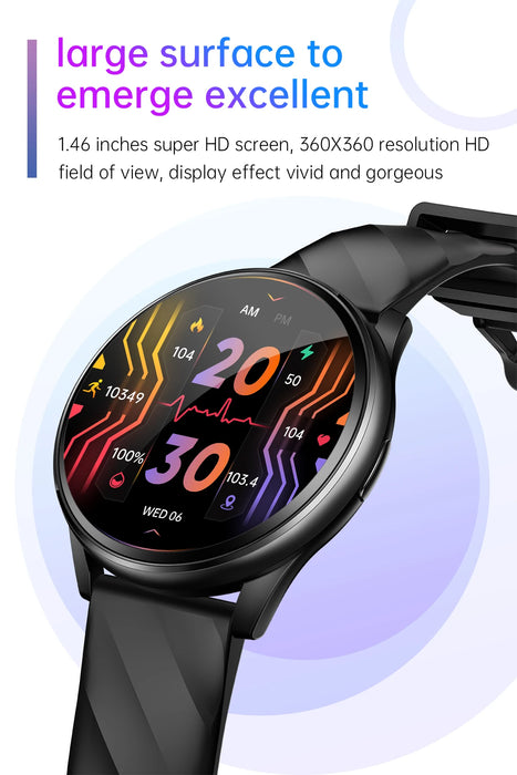 Smartwatch impermeable de 1,46'' para hombres y mujeres con modos deportivos y llamadas Bluetooth