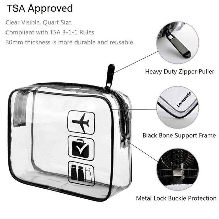 Transparent Makeup Case with Zipper - Waterproof Travel Case for Makeup and Toiletries