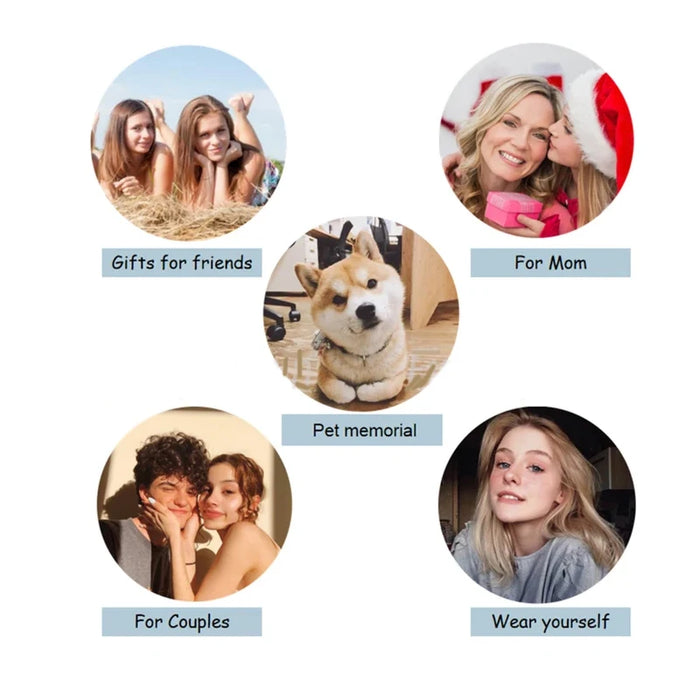 Personalisierte Fotoprojektions-Halskette – individuelle Hunde- oder Katzen-Foto-Anhängerkette, Andenken, Geschenk zum Jahrestag und Valentinstag 2022