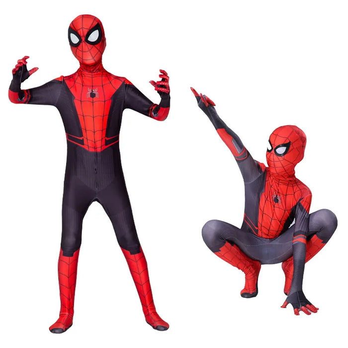 Spiderman Cosplay Fancy Kostüme Overall für Kinder Miles Morales Superheld Halloween Karneval Zentai Bodysuit