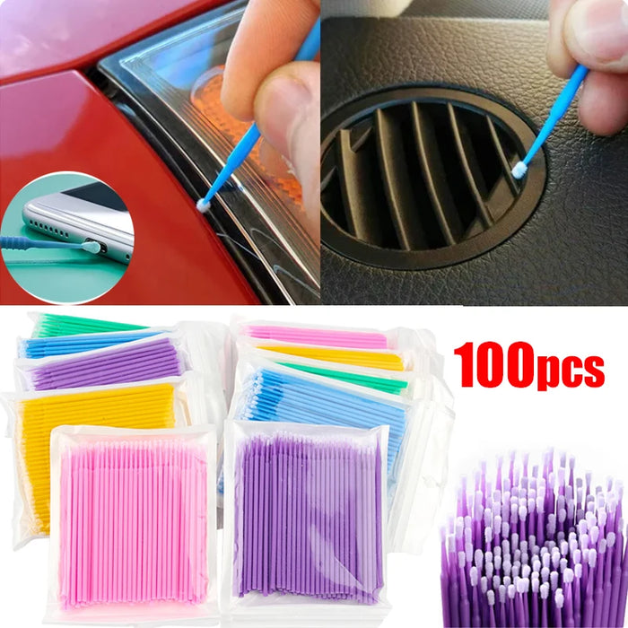 100pcs Disposable Micro Brushes for Car Paint - Perfect for Detail Work and Precision Repairs