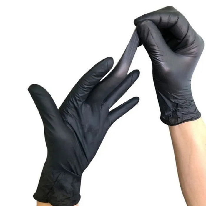 Gants en nitrile noirs – Gants de nettoyage durables pour la maison, le jardin et la teinture des cheveux (paquet de 20/50/100)