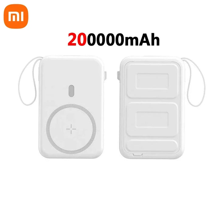 Xiaomi 200000 mAh magnetische Powerbank mit Magsafe, kabellosem Laden und 22,5 W Schnellladung, integriertem Kabel, tragbare Power Bank für iPhone