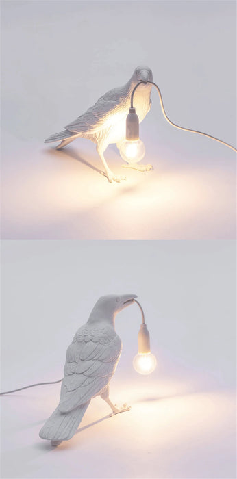 Lámpara de mesa nórdica Lucky Bird - Iluminación creativa de animales de resina para dormitorio y sala de estar