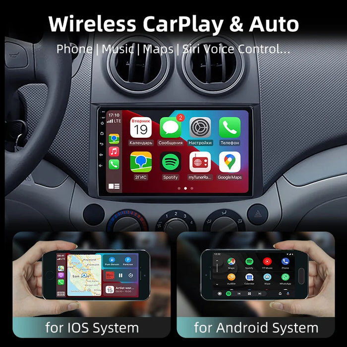 Autoradio 2Din Android 12 avec CarPlay et GPS pour Chevrolet AVEO T250 2006-2012 - Lecteur multimédia et système de divertissement