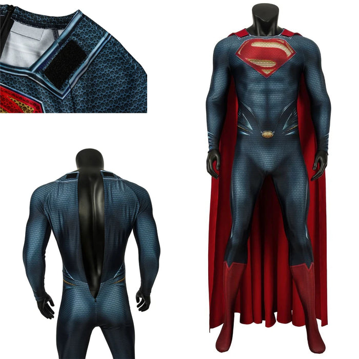 Disfraz de superhéroe de acero para adultos, disfraz de Cosplay de Clark Kent, mono Floral, traje ajustado con estampado 3D de Carnaval y Halloween con capa