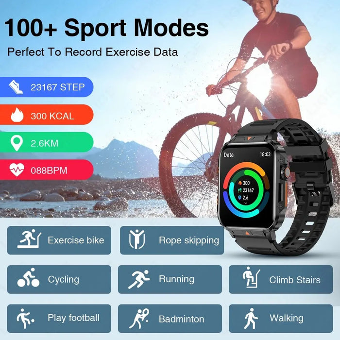 LIGE Smartwatch con Pantalla de 1,95 Pulgadas - Monitoreo de Salud, Reloj Deportivo y Fitness Impermeable IP68 para Hombres y Mujeres