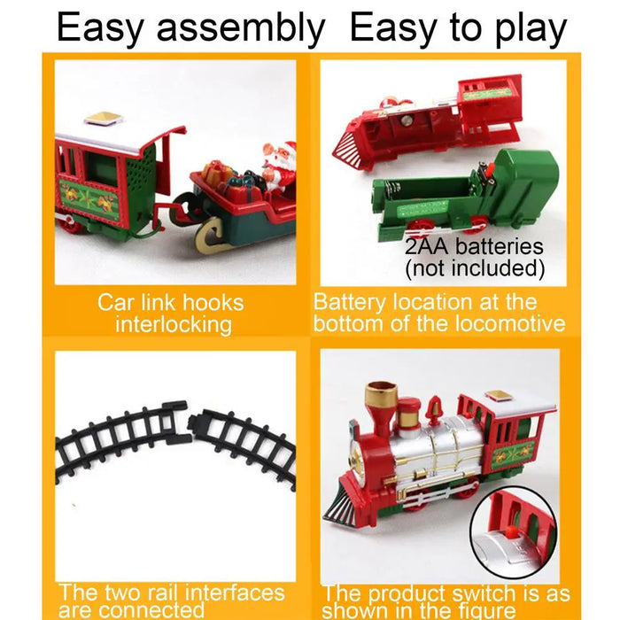 Magical Electric Christmas Train Set - Easy Assembly and Safe for Kids, Ideal Gift and Home Decoration