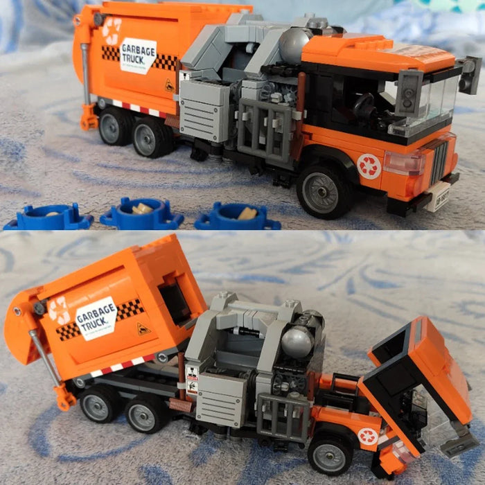 ZKZC City Cleaning Garbage Dump Vehicle Bausteine ​​– Reinigungsauto für Kinder, perfektes Weihnachtsgeschenk!