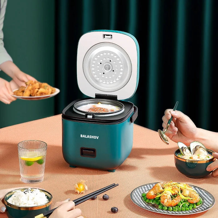 Compact Electric Rice Cooker for 1-2 People - 1.2L Automatic Kitchen Machine with Steam Cabinet