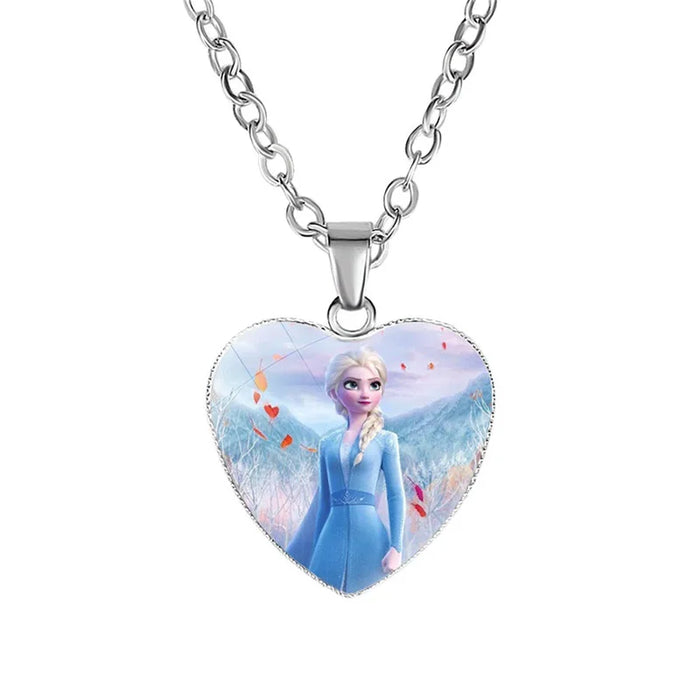 Disney Frost Moana trenzado Aladdin collar corazón encanto princesa accesorios niños regalos