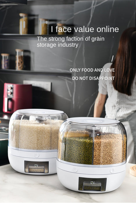 Rotating Sealed Container for Dry Goods - Moisture Resistant Dispenser for the Kitchen