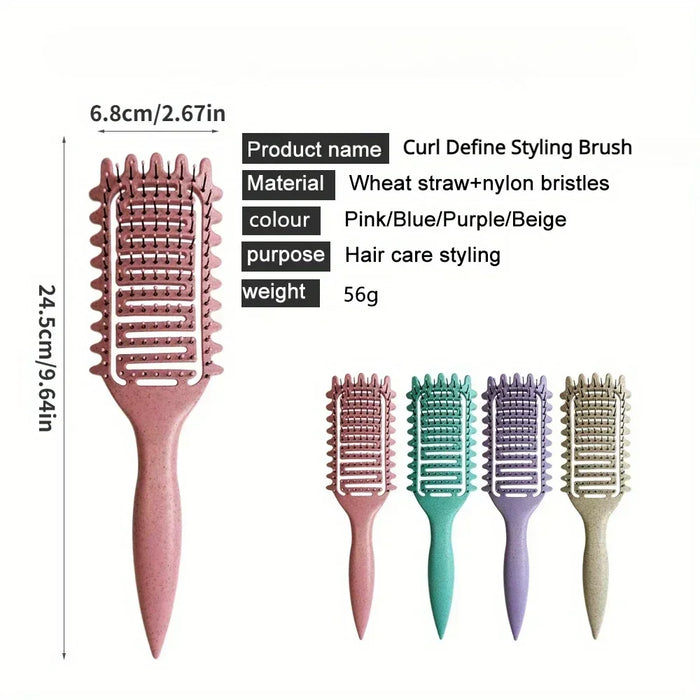 Brosse coiffante à friser 3 en 1 - Brosse démêlante perforée pour cheveux crépus, idéale pour créer et définir des boucles, outil de coiffure