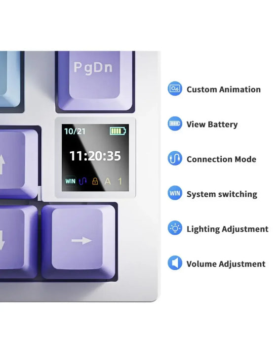 Ajazz AK820 Teclado mecánico con cable USB 75% junta blanca brillante tecla completa intercambio en caliente Esports teclado para juegos apto para PC portátil