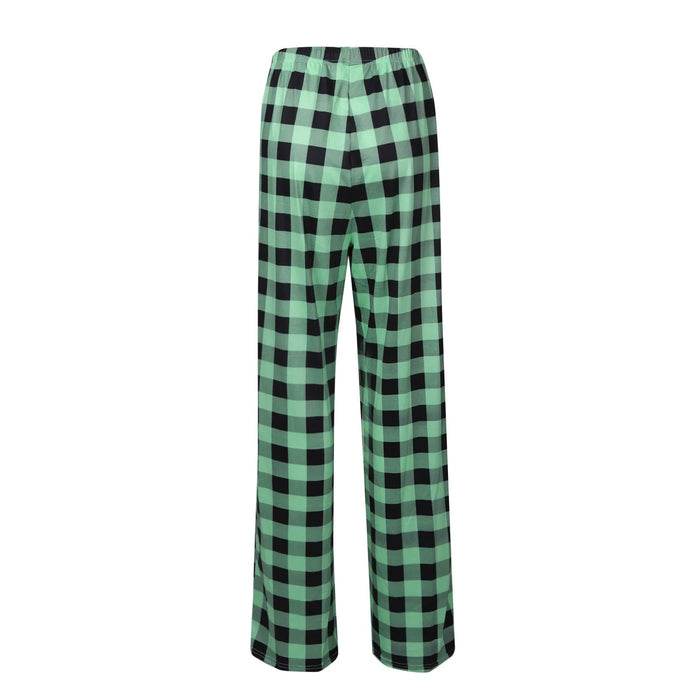 Pantalon de pyjama de noël à carreaux pour femmes, pour l'automne et l'hiver, pantalon à jambes larges à la mode pour un Style de rue décontracté