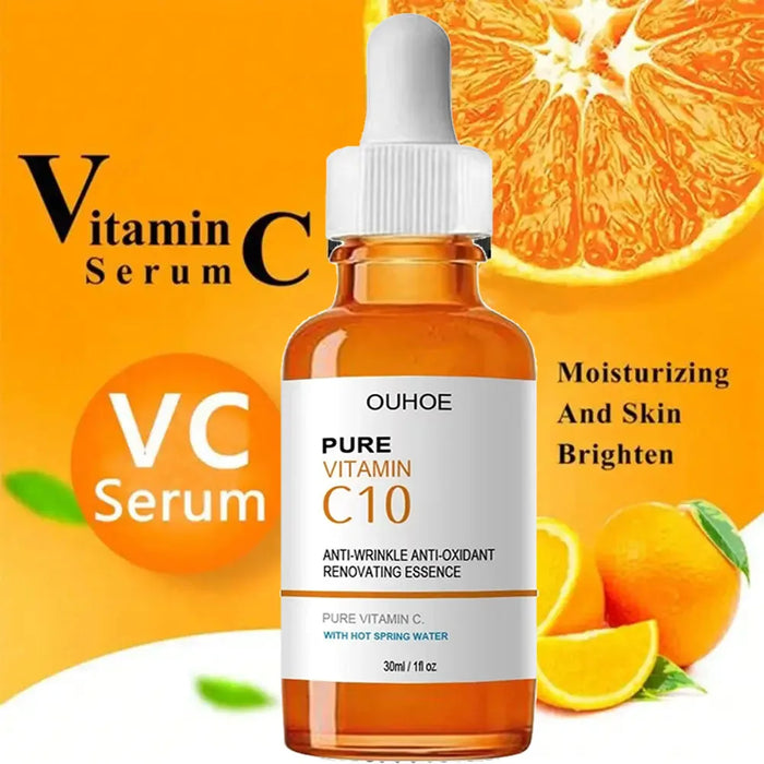 Gesichtsserum zur Faltenentfernung mit Vitamin C – straffend, straffend, feine Linien verblassend, Anti-Aging-Essenz, die die Haut aufhellt und nährt