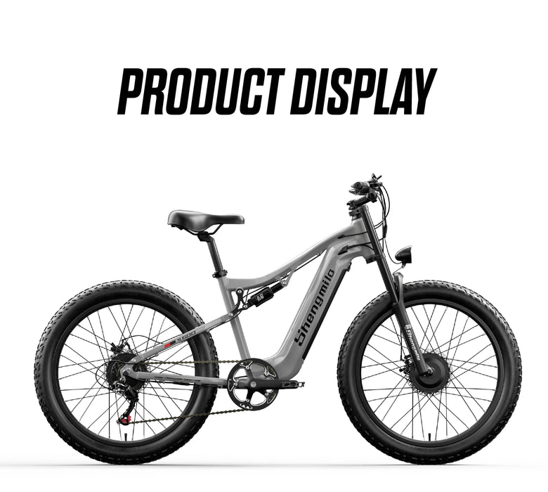 Shengmilo Vélo électrique adulte, VTT électrique, double moteur, 48 V, 17,5 Ah, batterie 840 WH, pneu de 26 pouces de large, S600, 2000 W