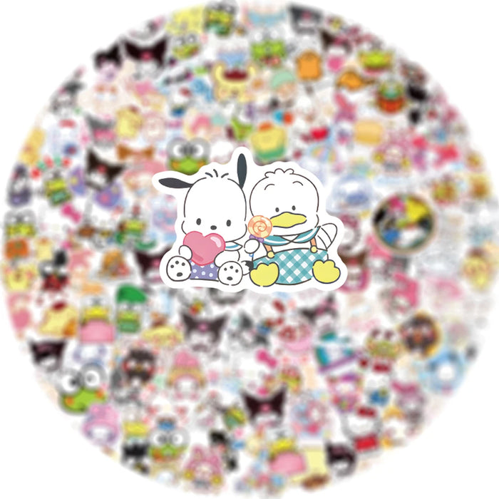 Urocza kolekcja naklejek Sanrio — zestawy 50/100/200 sztuk Adorable My Melody, Kuromi i Hello Kitty dla dzieci i projektów kreatywnych