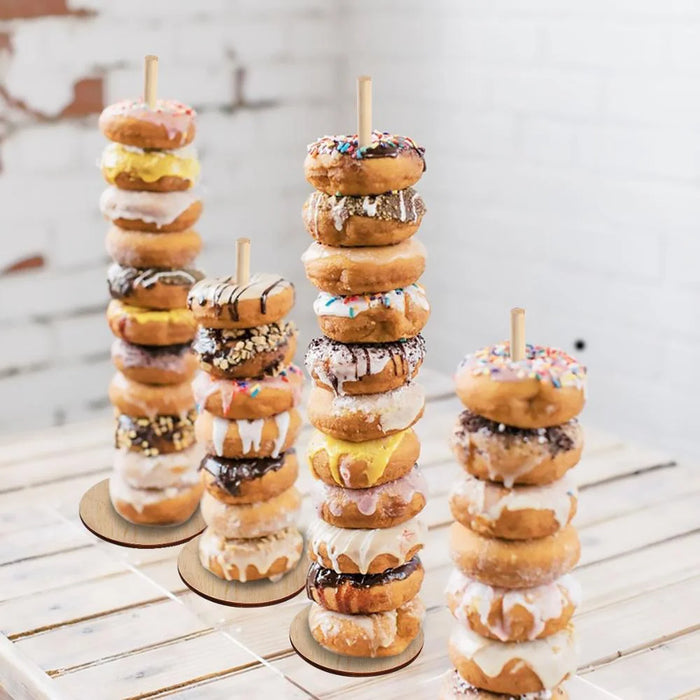 Decoración de Bodas de Madera - Expositor de Donuts para mesa de postres, perfecto para bodas, fiestas infantiles y baby showers