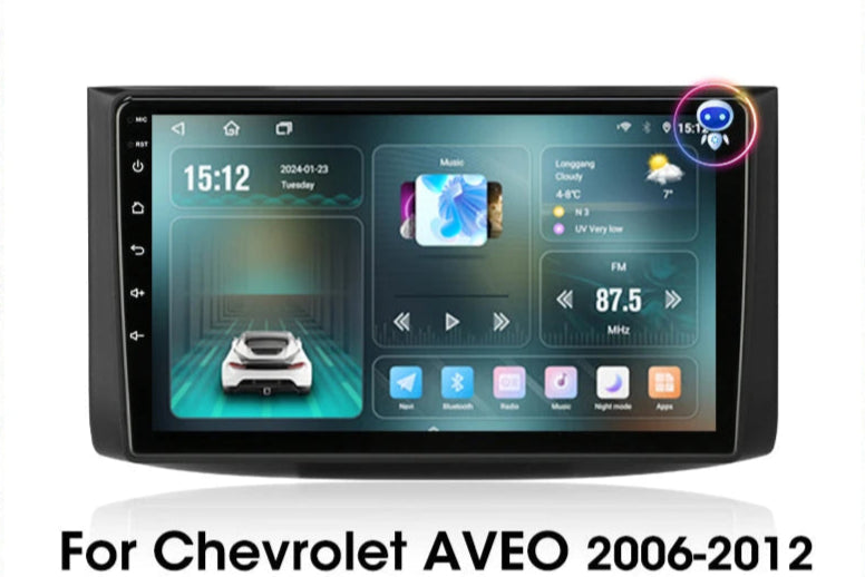 Autoradio 2Din Android 12 avec CarPlay et GPS pour Chevrolet AVEO T250 2006-2012 - Lecteur multimédia et système de divertissement