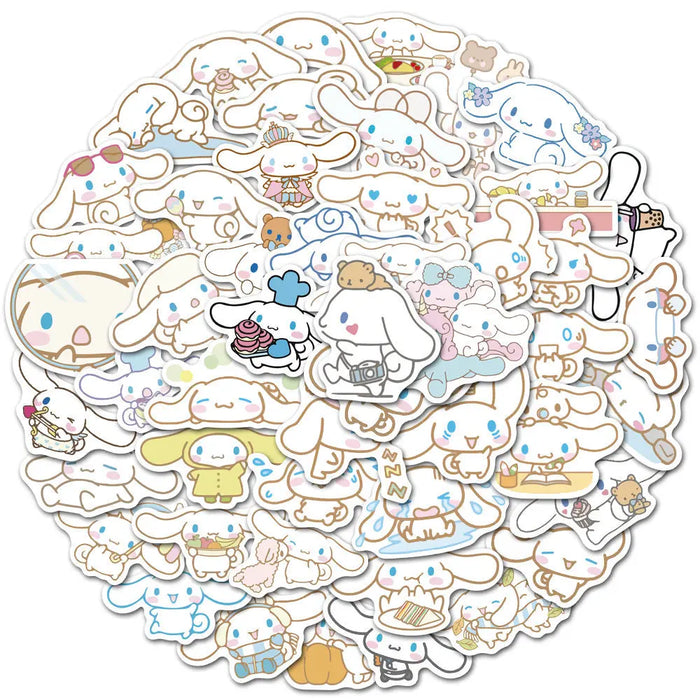 50 pegatinas encantadoras de Sanrio con Cinnamoroll, Kuromi y My Melody: ¡perfectas para fundas de portátiles y móviles!