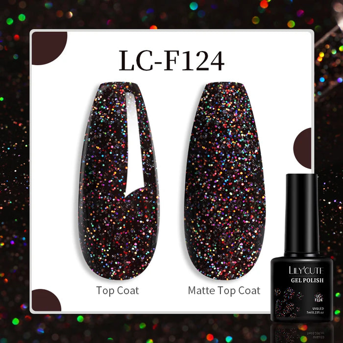 LILYCUTE 129 Farben 7 ml Nagel-Gel-Nagellack – semi-permanente Nagelkunst und Maniküre mit Soak-Off-LED-UV-Gel-Nagellack