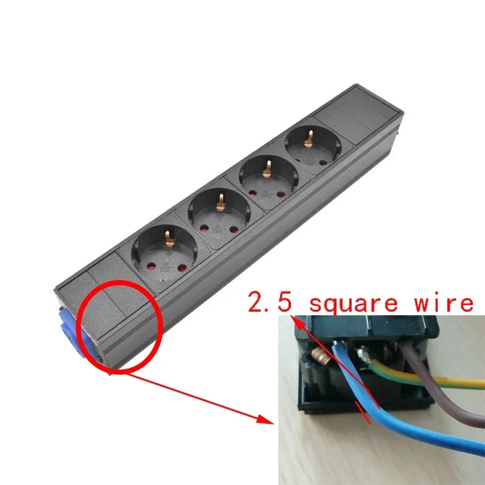 PDU-Stromverteiler mit Schuko, Powerlink-Box, Audioverstärker, 3P Aviation Powercon-Anschluss, 2–11 AC, EU/Korea, 4,8/4,0-Standardausgang