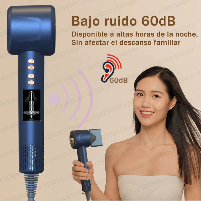 Súper secador de pelo profesional con iones negativos: secado rápido, sin cuchillas, para salón y hogar, temperatura constante y cuidado del cabello