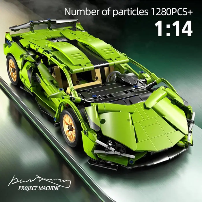 Technic Racing Sportwagen 1280 Teile Bausteine ​​Modellstadt Mechanisches Geschwindigkeitsfahrzeug Supercar Puzzle Spielzeug für Kinder und Erwachsene Geschenk