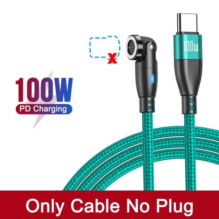 Cable magnético USB C de AUFU 5A para carga rápida de 100W para iPhone, Samsung, Huawei y computadora portátil